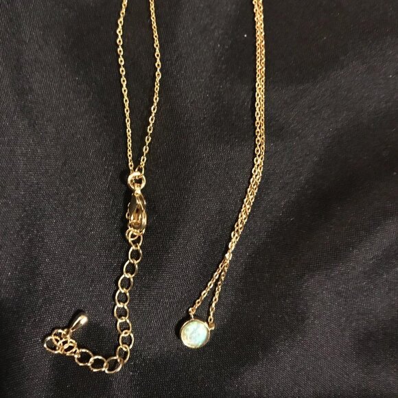 Neiman Marcus 14K Gold Plated Created Opal Necklace - Picture 3 of 5